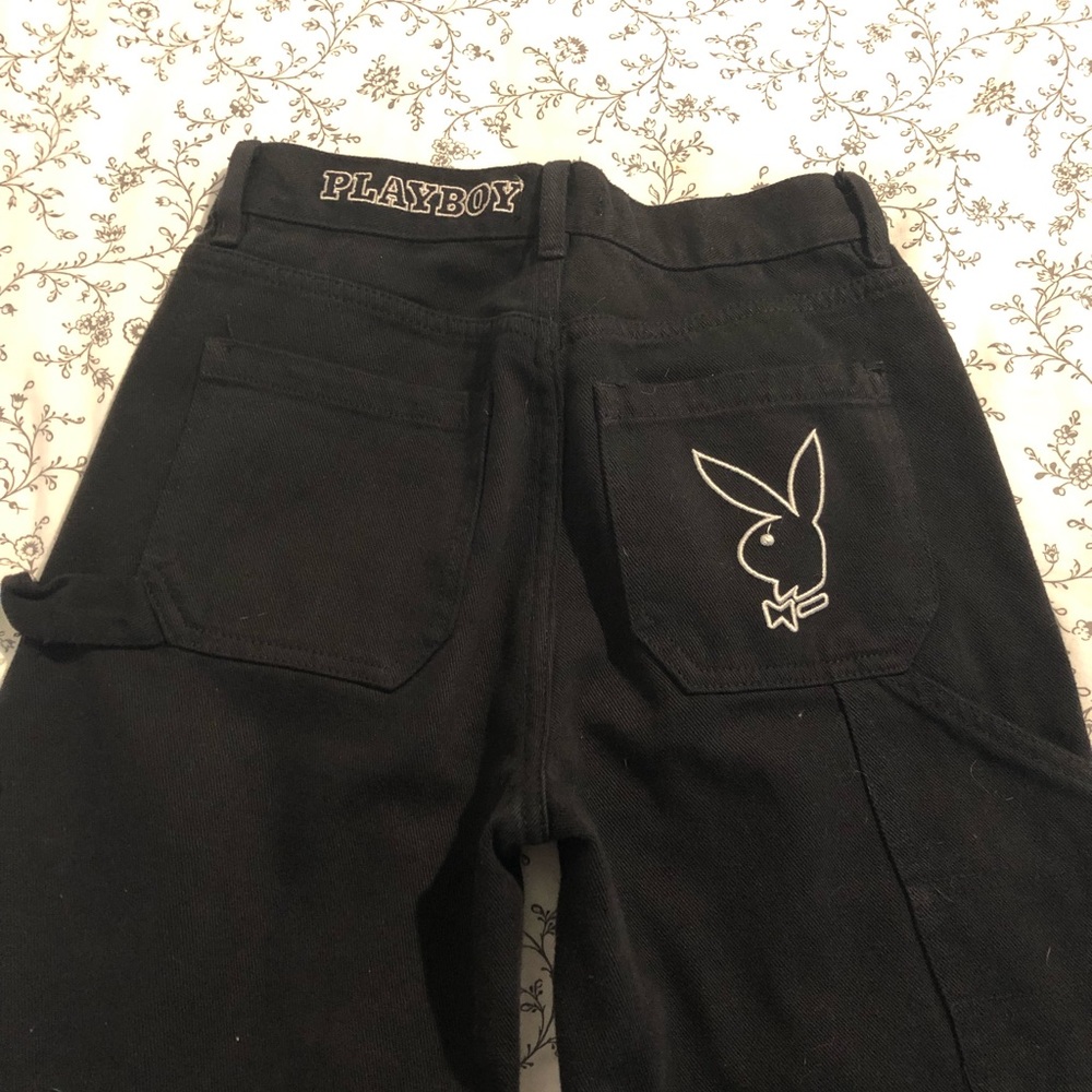 Playboy by Pacsun Black Baggy Carpenter Pants